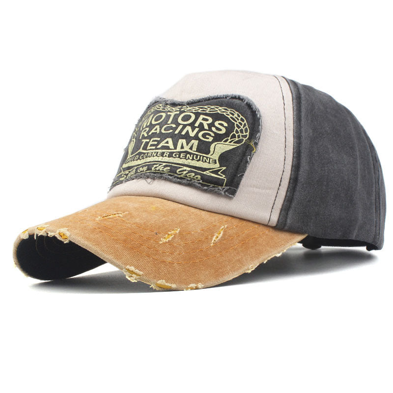 Wholesale Chic Distressed Motorcycle Baseball Cap Washed Trucker Hat For Outdoor Casual Wear
