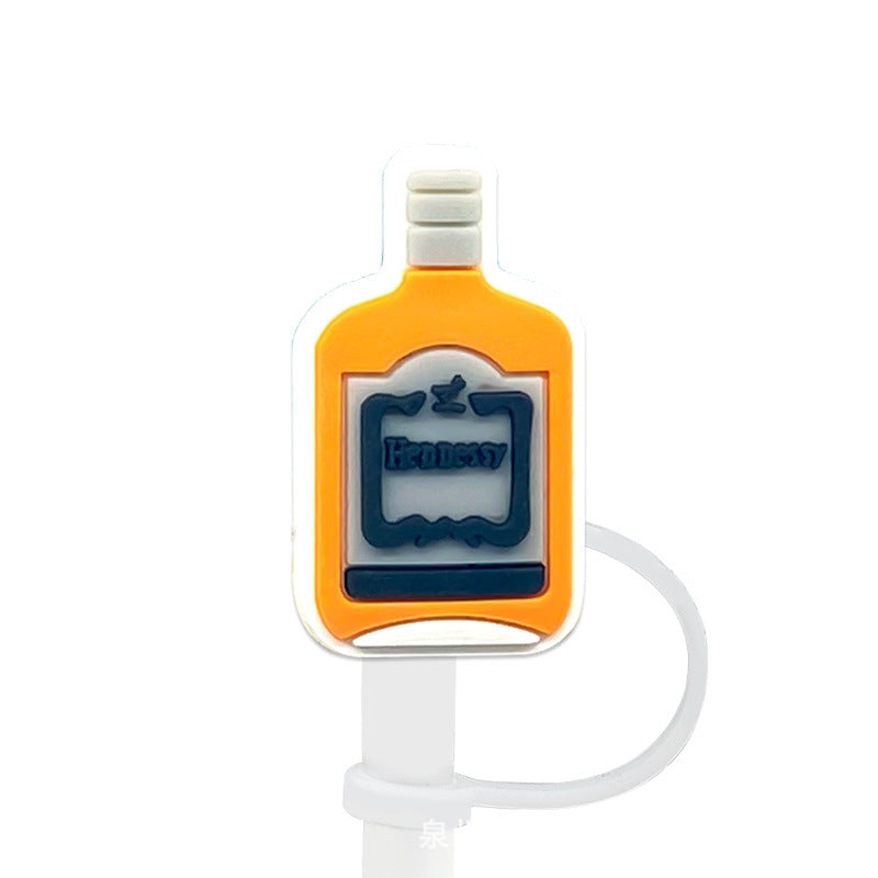 Wholesale 10pcs 7-8mm Cartoon Mexico Series Silicone Dustproof Straw Plugs Straw Tube Cap