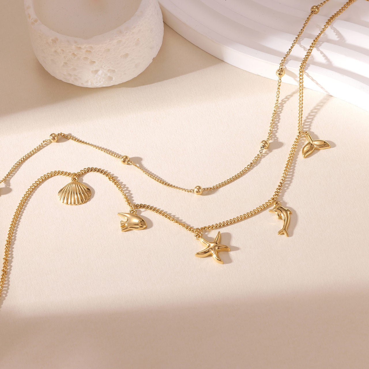 Wholesale Ocean-Style Layered Titanium Steel Necklace