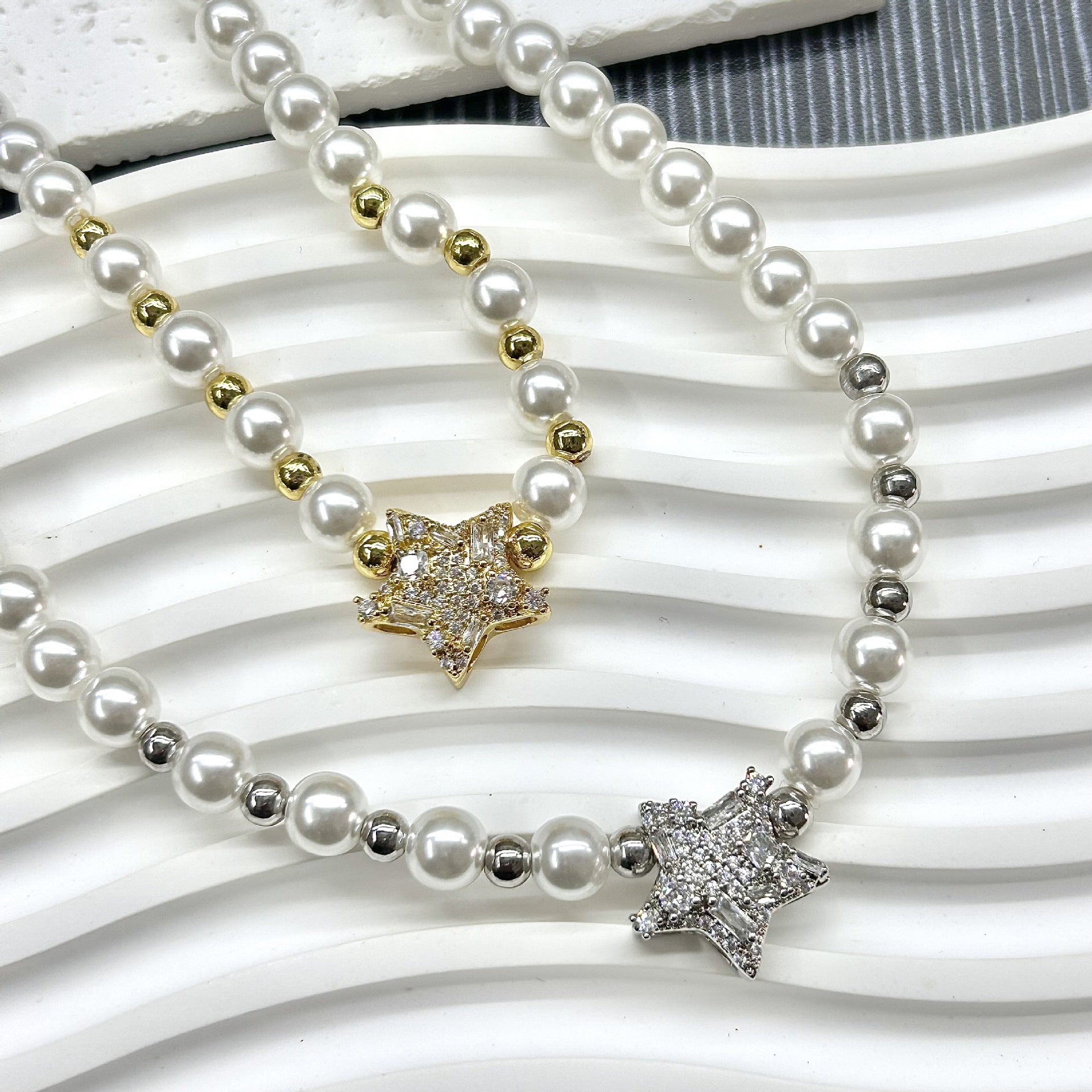 Wholesale  Star Zircon Pearl Necklace