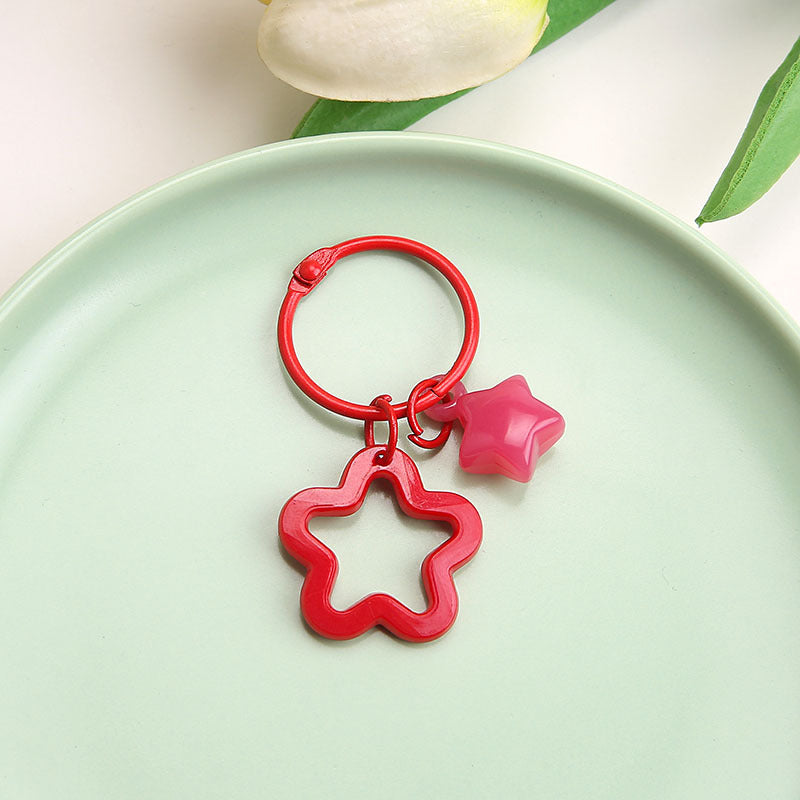 Wholesale Cartoon Star Bell Keychain Cute Pendant Bag Charm Plastic Resin Gift