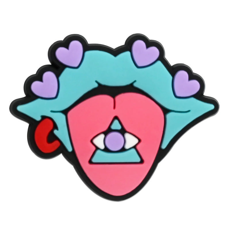 Decorazione casuale all'ingrosso della fibbia della scarpa di gomma morbida del PVC della serie della strega da 100 pezzi