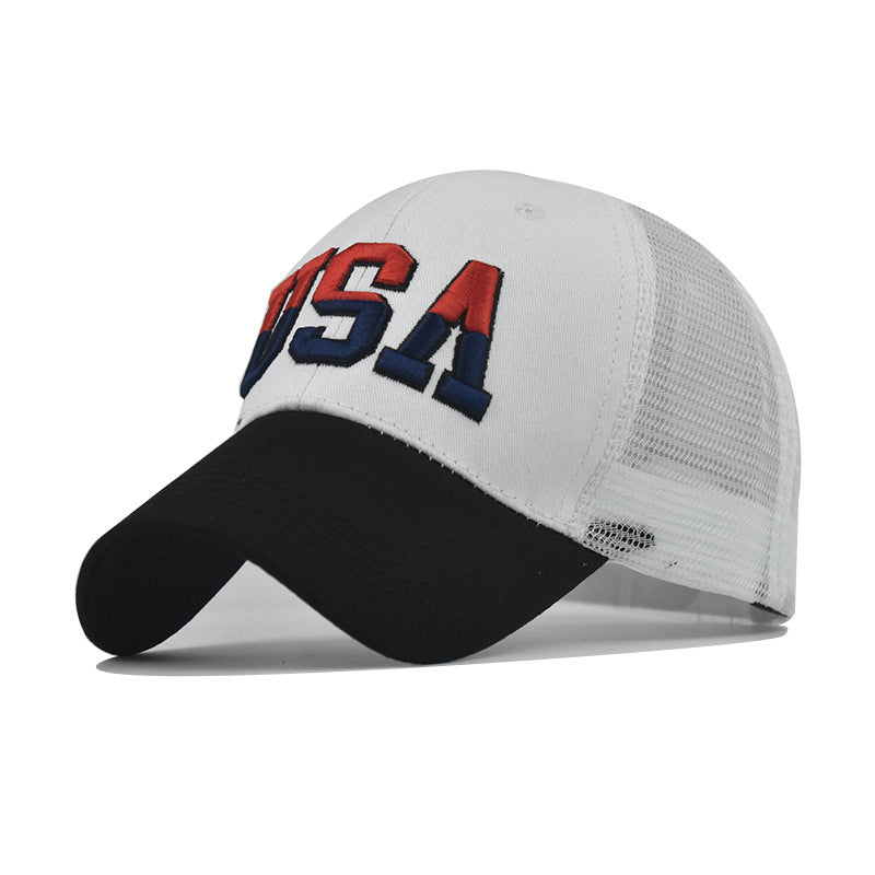 Wholesale Large Embroidered Cotton American Flag Baseball Cap