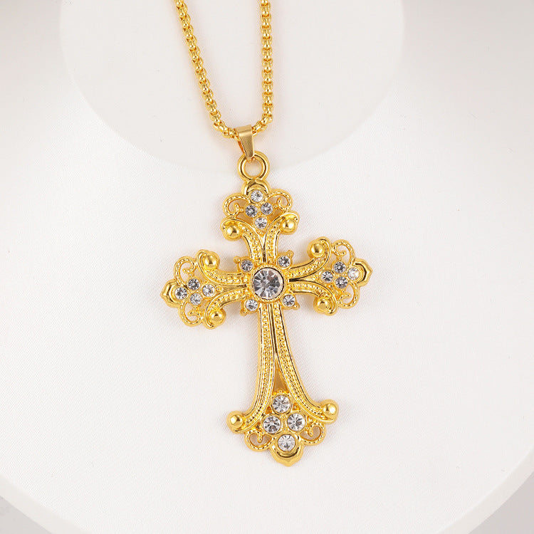 Wholesale Titanium Steel  Cross Necklace  Hip-Hop All-Match Pendant Necklaces