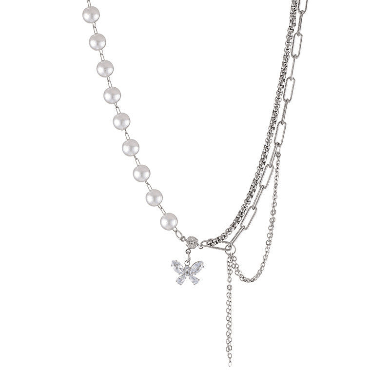 Wholesale Baroque Pearl Crystal Necklace Collarbone Chain Choker Necklace ACC-NE-Miaosi010