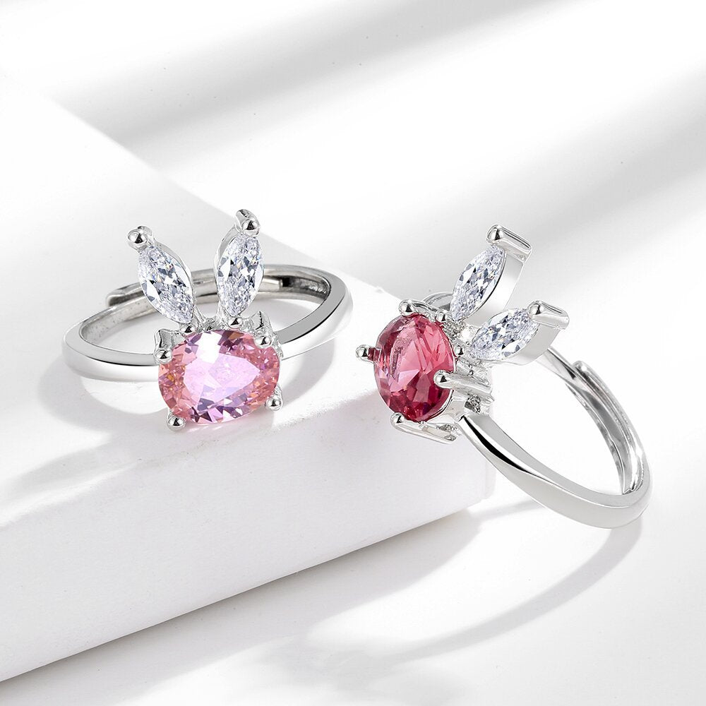 Wholesale Rabbit Zircon Adjustable Opening Copper Earrings ACC-RS-BLX002