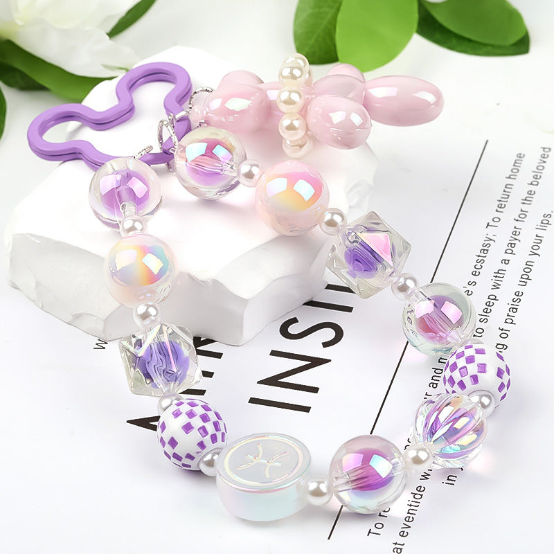 Wholesale of 30pcs Acrylic Bubble Round Beads Dyed Core Lantern Beads DIY Bead Accessories