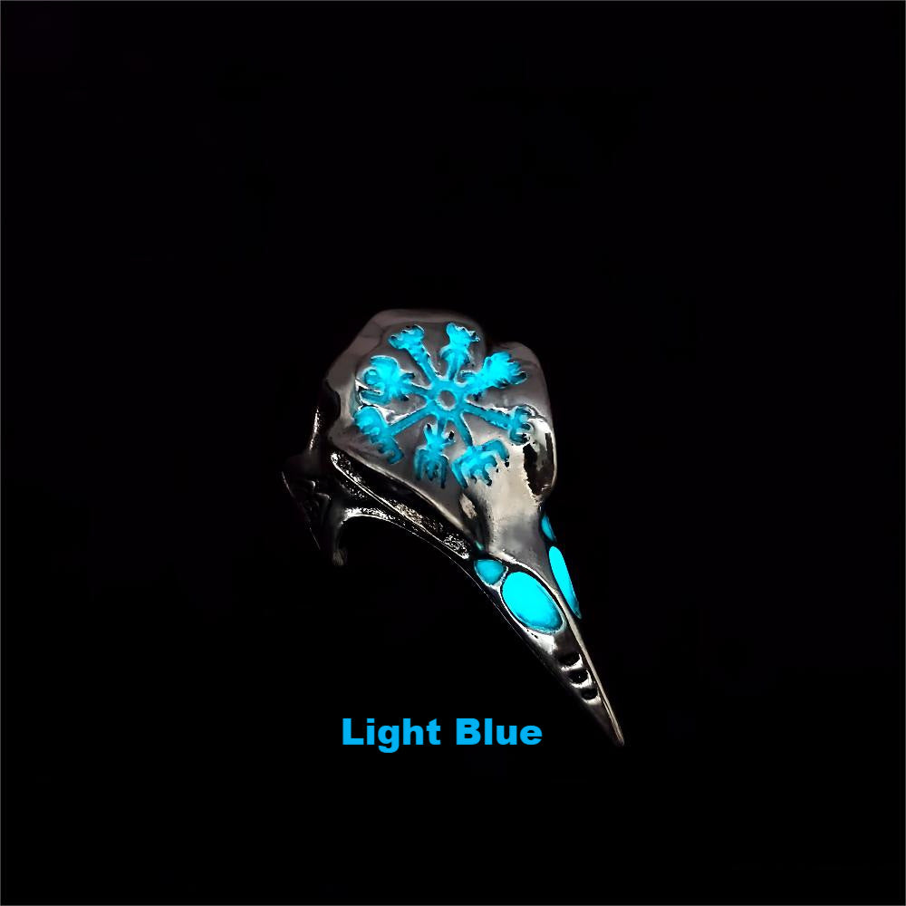 Wholesale  skull luminous ring Eagle mouth ring