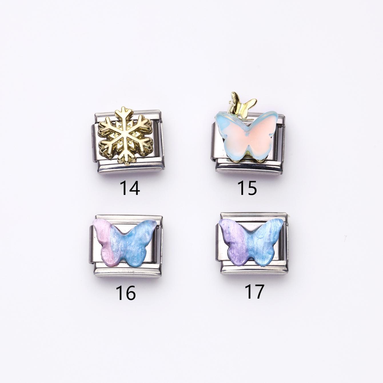 Wholesale 10pcs Italian Charm Bracelet 9mm DIY Splicing Color Series Stainless Steel Composable Bracelet