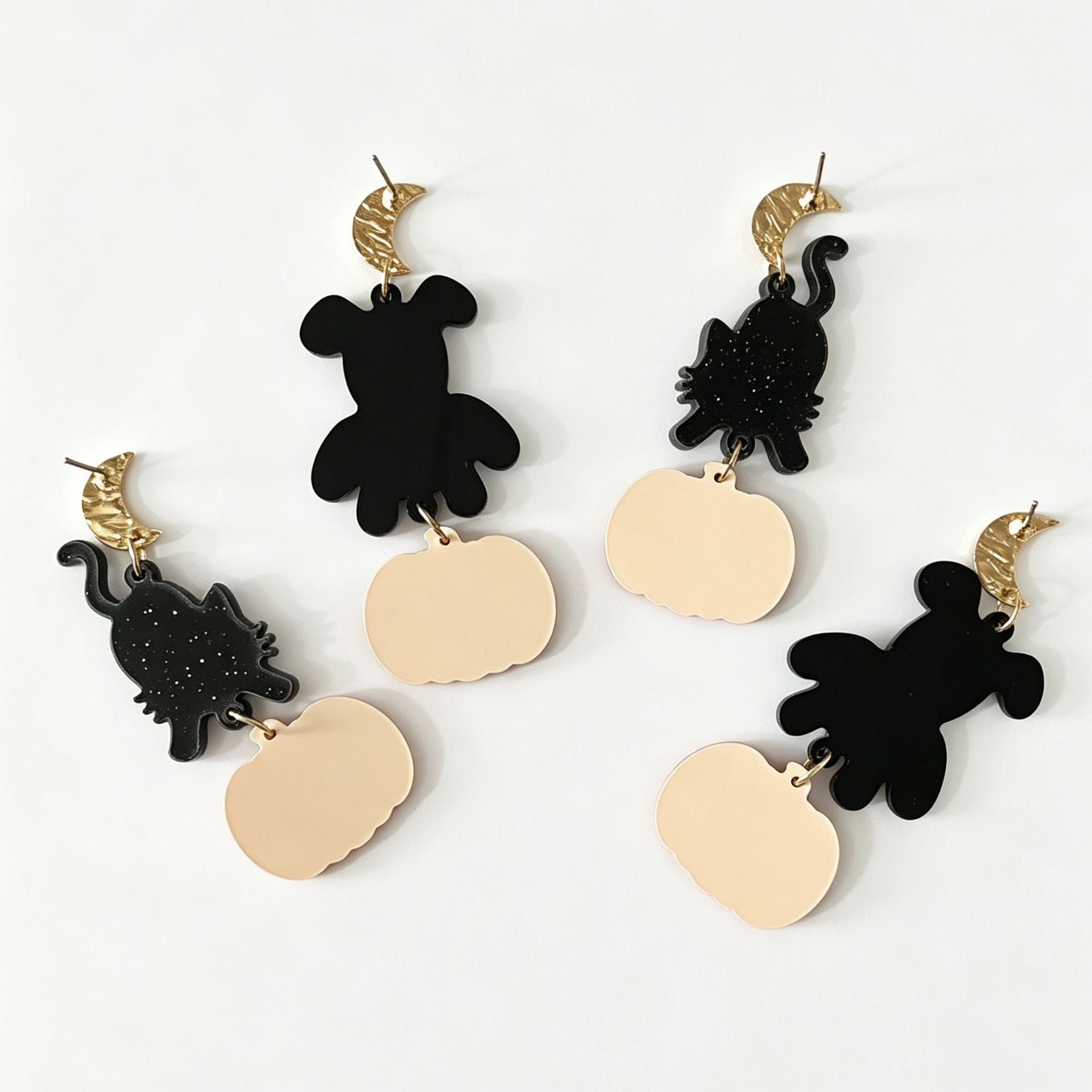 Wholesale  Acrylic Earrings For Women Cute Puppy Black Cat Pumpkin Theme Party Jewelry Accessory For Resale