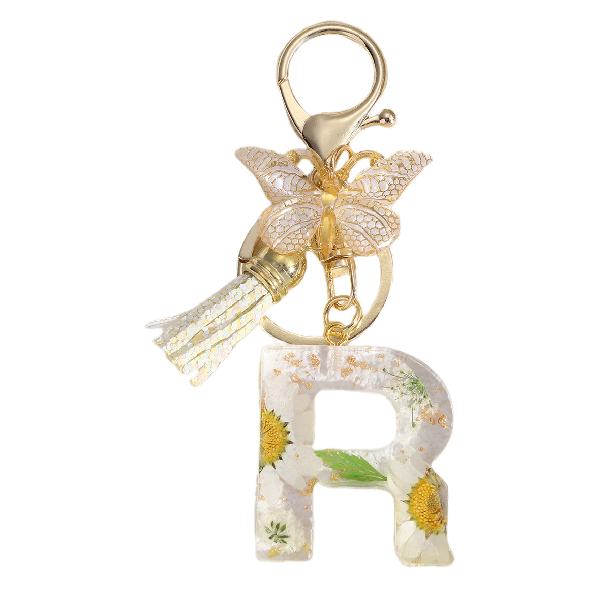 Wholesale Flowers English 26 Letters Keychain