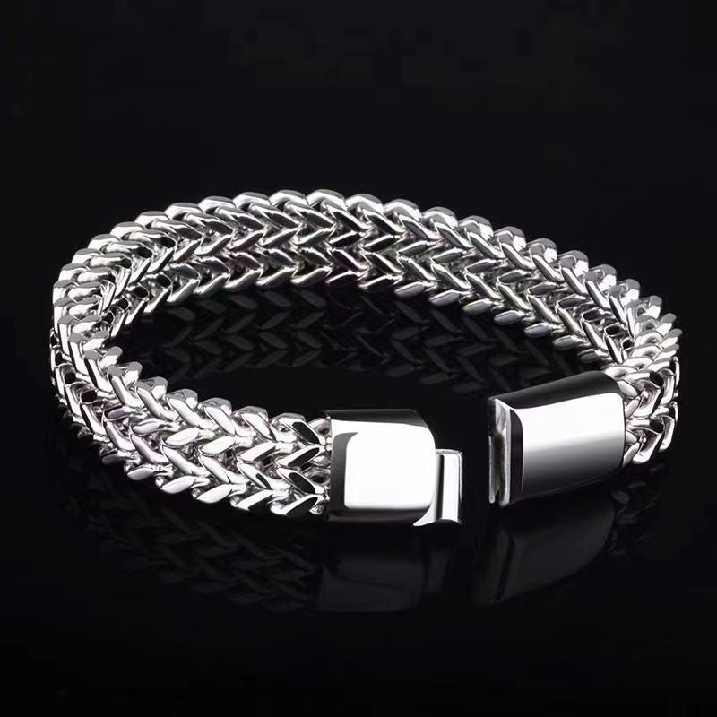 Wholesale Titanium Steel Cuban Chain Bracelet Unisex Punk Hip Hop Jewelry Accessory Gift