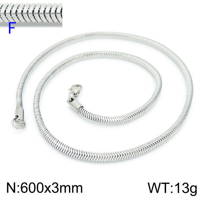 Wholesale 304 Titanium Steel Necklace Square Snake Bone Chain ACC-NE-KaLun004