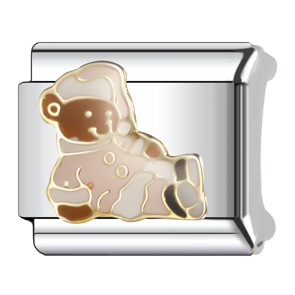 Wholesale Italian Charm Bracelet 9mm DIY Splicing Cute Cartoon Animal Stainless Steel Composable Bracelet