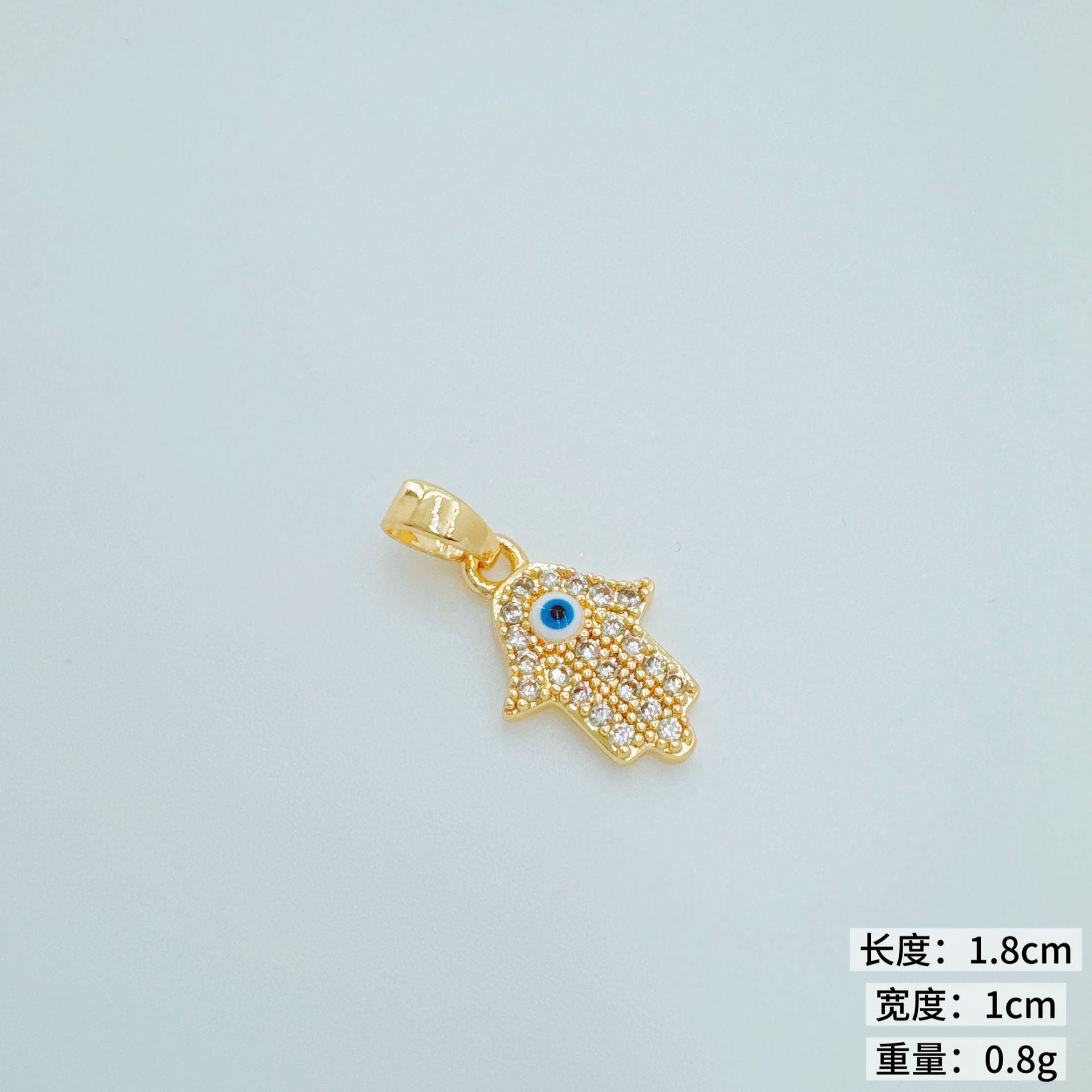 Wholesale Gold Plated Copper Zircon Evil Eye Pendant Charm Fashion Jewelry Accessory for DIY Bracelet Necklace