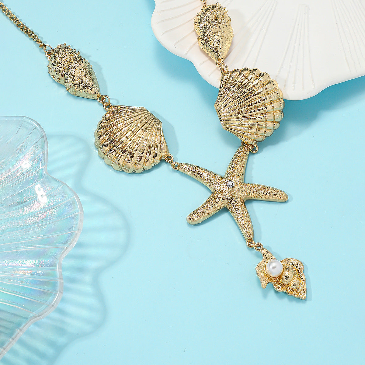 Wholesale Ocean-style jellyfish tassel earrings and necklace accessories