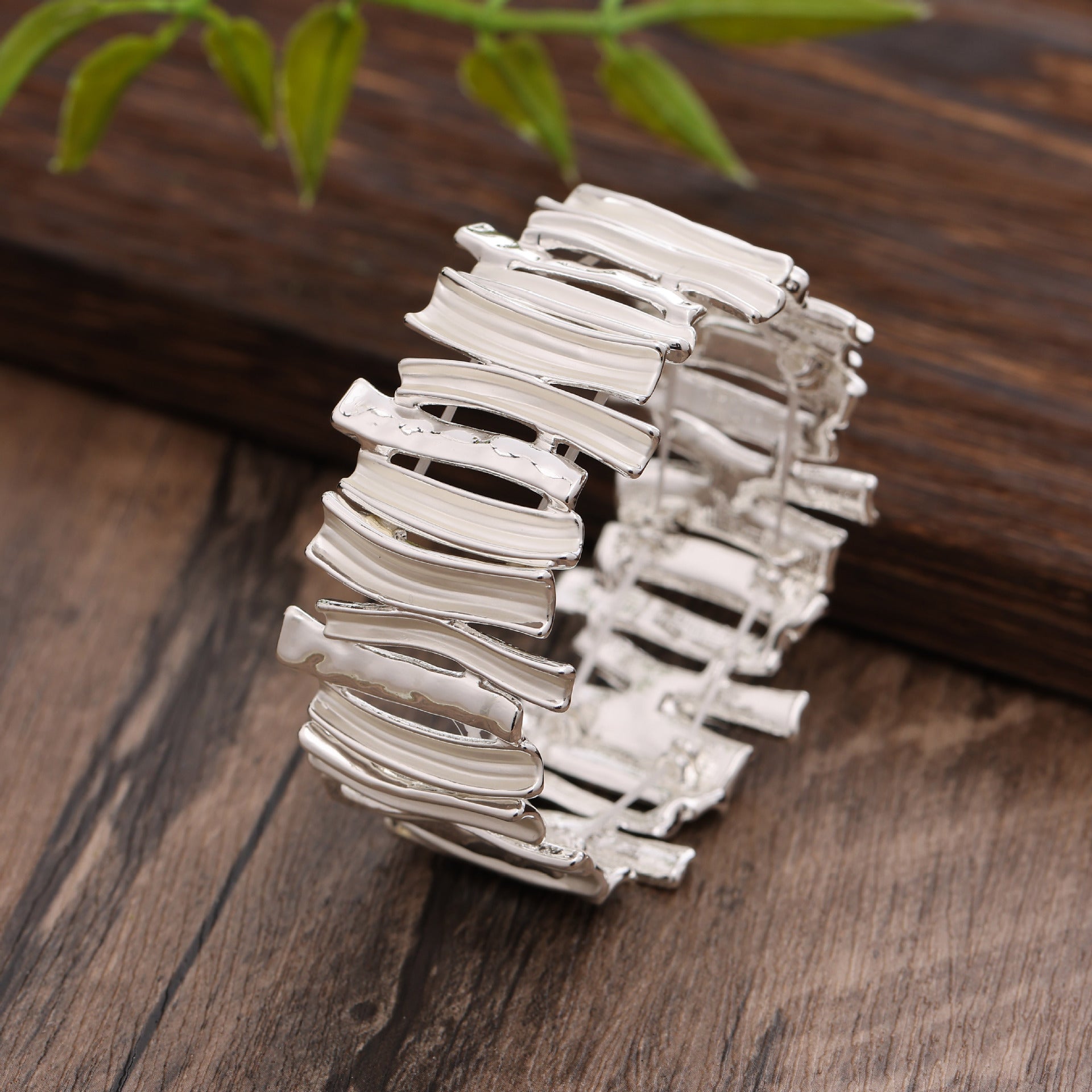 Wholesale  creative irregular geometric oil dripping environmental protection alloy elastic bracelet