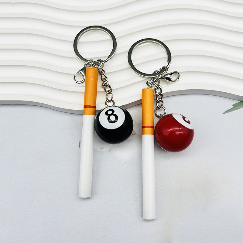 Wholesale  Billiards Keychain Stereo Cartoon Creative  Cigarette Keychains
