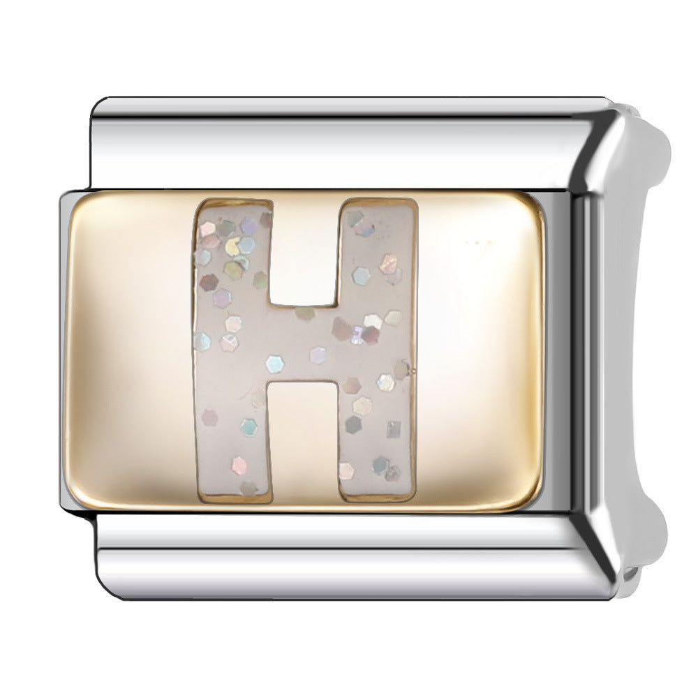 Wholesale Italian Module 9mm Oil-Dropping Gorgeous Letter Bracelet