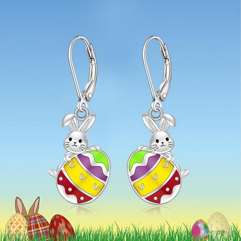 Wholesale Egg Bunny Pendant Cute Easter Earrings