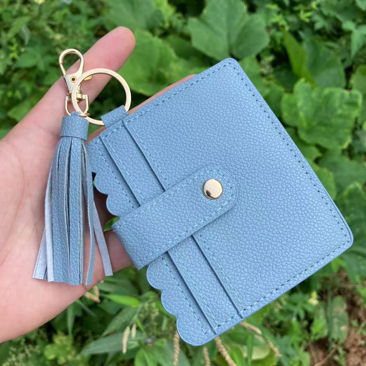 Wholesale Leopard Print Plaid Tie Dye Plaid Card Holder Keychain Wristlet Keychain ACC-KC-QiuXue008