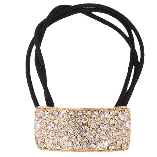 Wholesale Curved Rhinestone Shiny Hair Ring Elastic Rubber Band Hair Rope Hair Scrunchies ACC-HS-CMi001