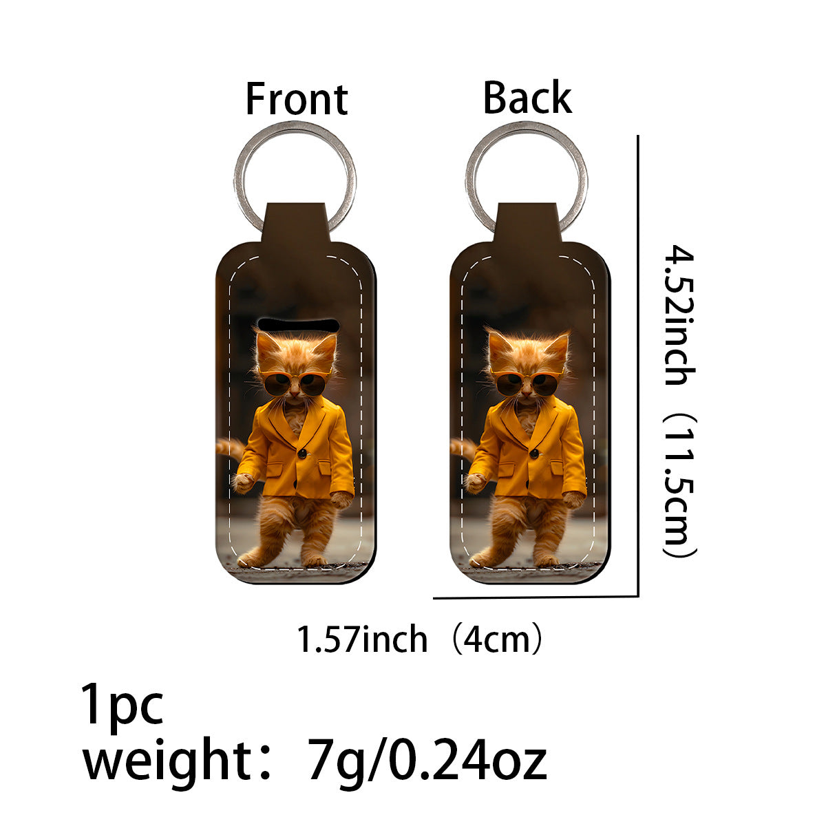 Wholesale 6pcs Cartoon Animal Cat Lipstick Cover Keychain