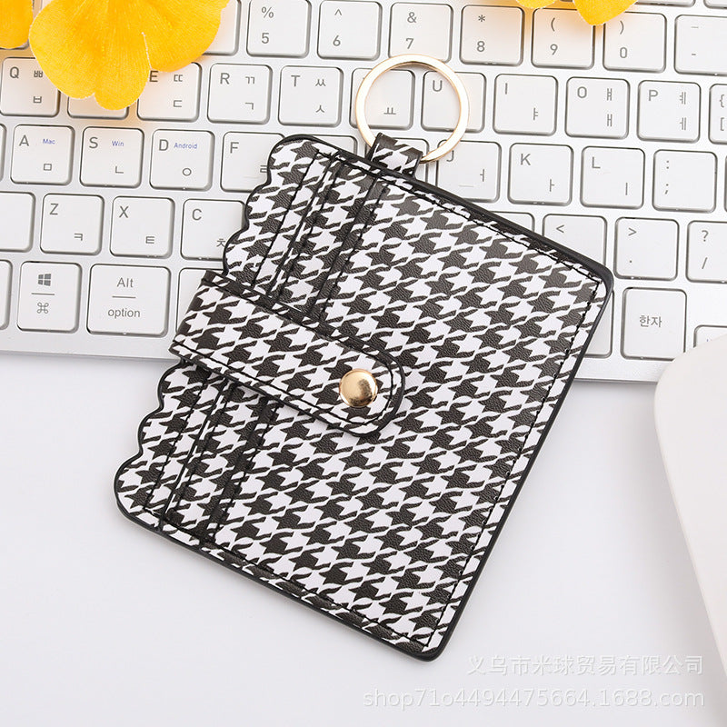 Wholesale Independence Day Cow Print Leopard Print PU Pickup Bag Keychain ACC-KC-MiQiu004