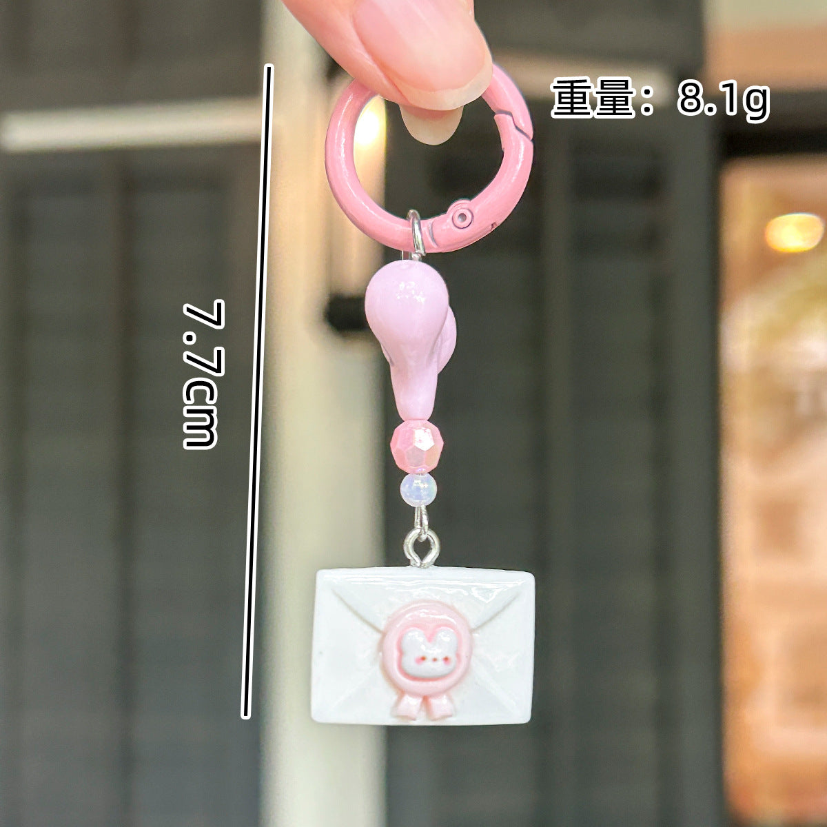 Wholesale Pink Flower Rabbit Resin Cartoon Keychain