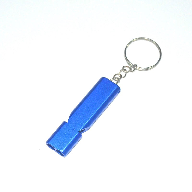 Wholesale Outdoor Double Tube Whistle Aluminum Alloy Metal Outdoor Equipment Tools Keychain ACC-KC-KaBiao004