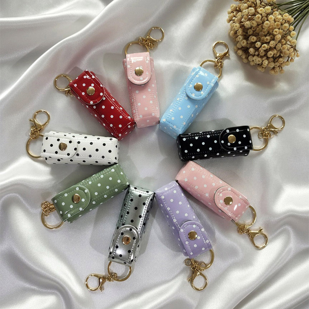 Wholesale Trendy Polka Dot PU Leather Coin Purse Bag Charm Fashion Accessory