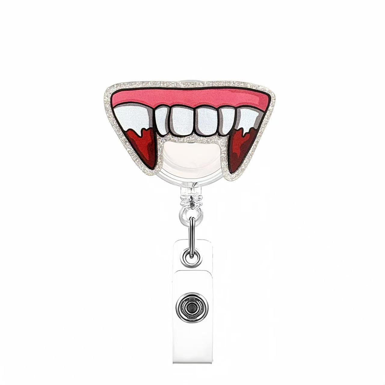 Wholesale Acrylic Retractable Badge Reel Lanyard  Pumpkin Design Nurse ID Card Holder Fashion Accessory Boutique Resale