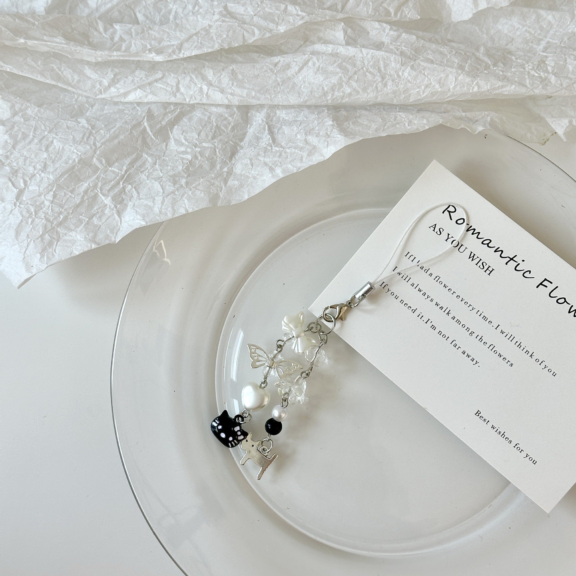 Wholesale Cute Cat Bow Chain Love Wings Keychains