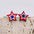 Wholesale Independence Day  American Flag Eagle Round Five-pointed Star Printed Wooden Earrings