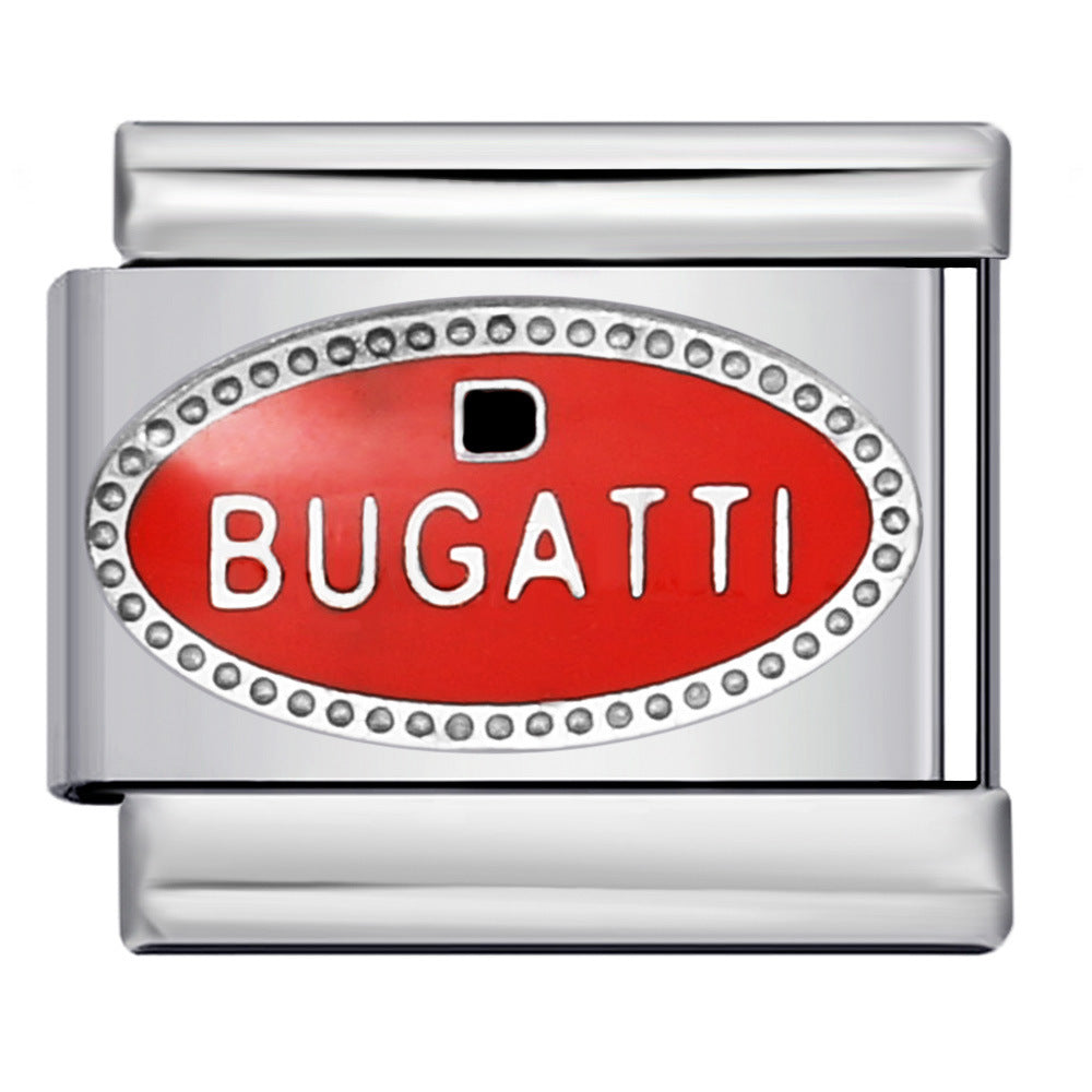 Wholesale Italian Charm Bracelet 9mm DIY Car Logo Series   Creative Stainless Steel Composable Bracelet