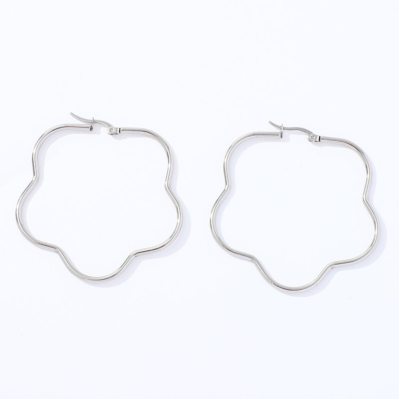 Wholesale  geometric exaggerated stainless steel earrings five-pointed star shaped earrings