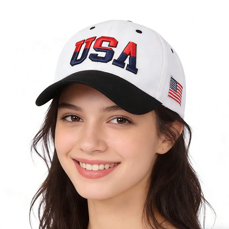 Wholesale Cotton Baseball Cap With USA Flag Embroidery Stylish Adjustable Summer Hat For Everyday Wear
