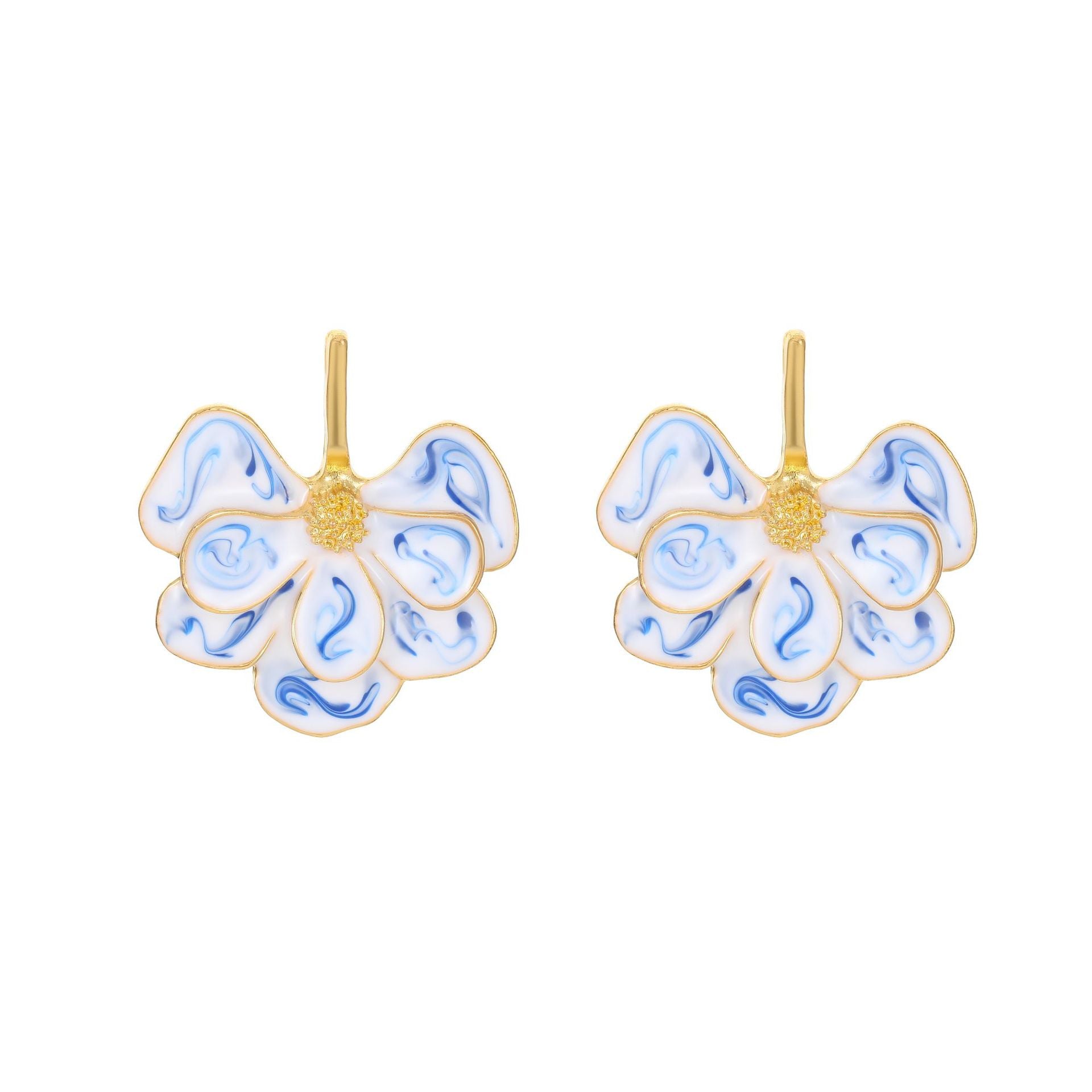 Wholesale Oil Dripping Flower Love Earrings
