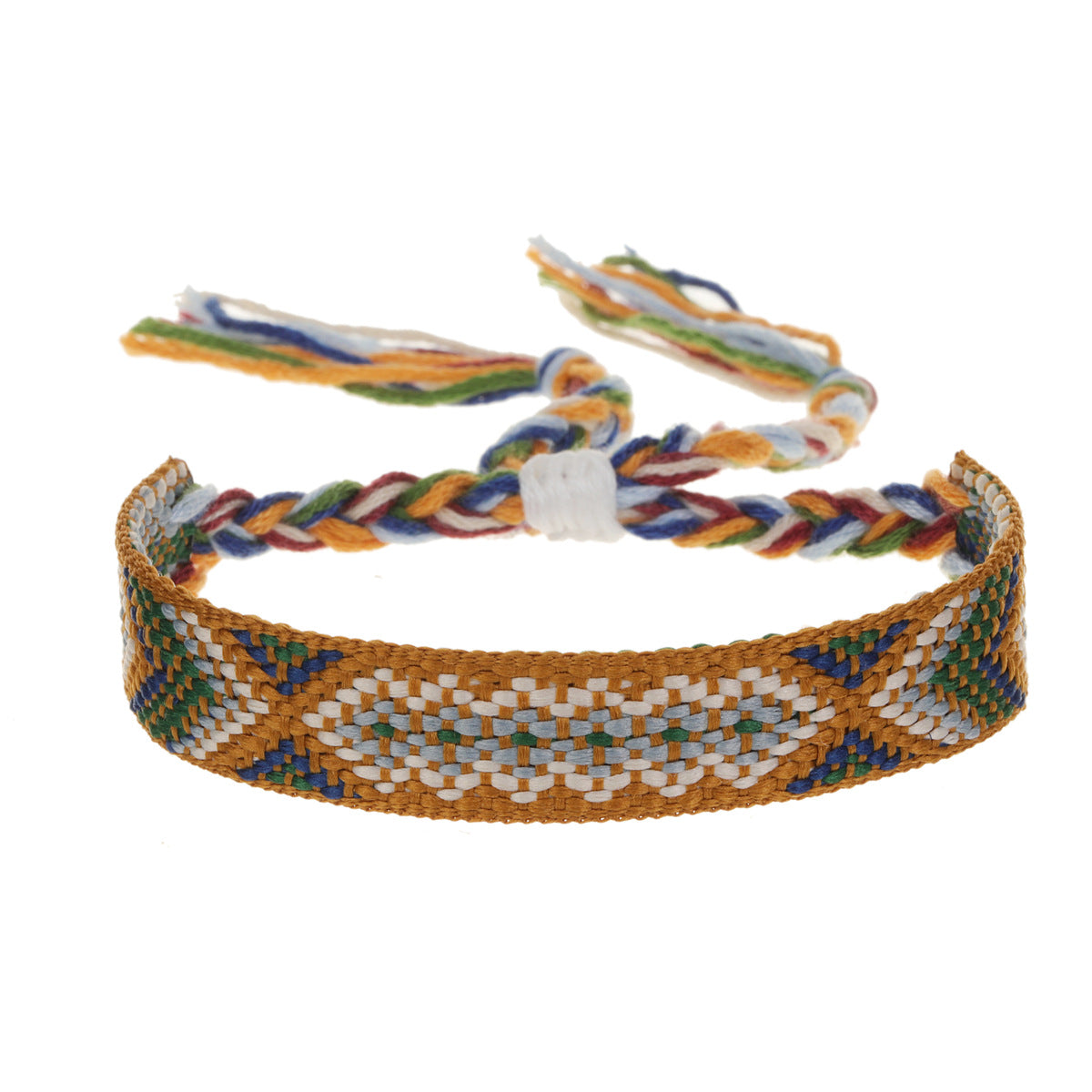 Wholesale Nepalese Style Handmade Friendship Rainbow Rope Adjustable Bracelet Jewelry Accessory Boutique Resale