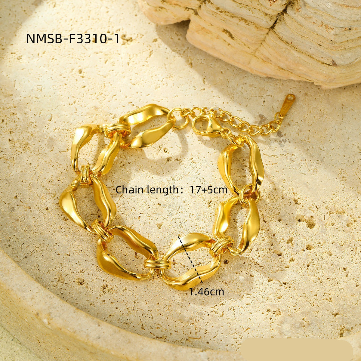 Wholesale  Plated 18K Gold Stainless Steel Inlaid Zircon Bracelet