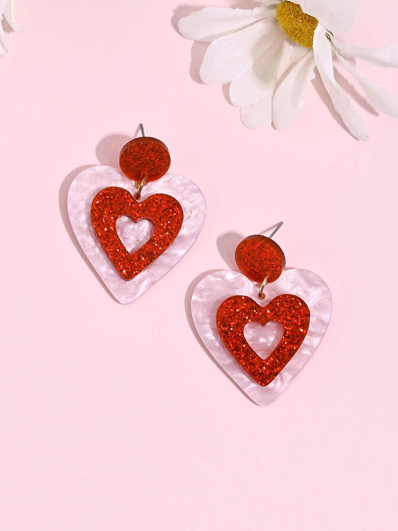 Wholesale Acrylic Heart Earrings