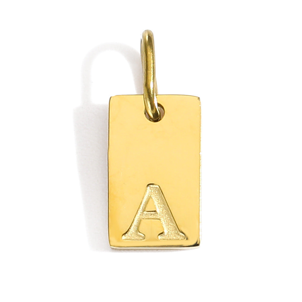 Wholesale 26 English letters stainless steel gold-plated pendant