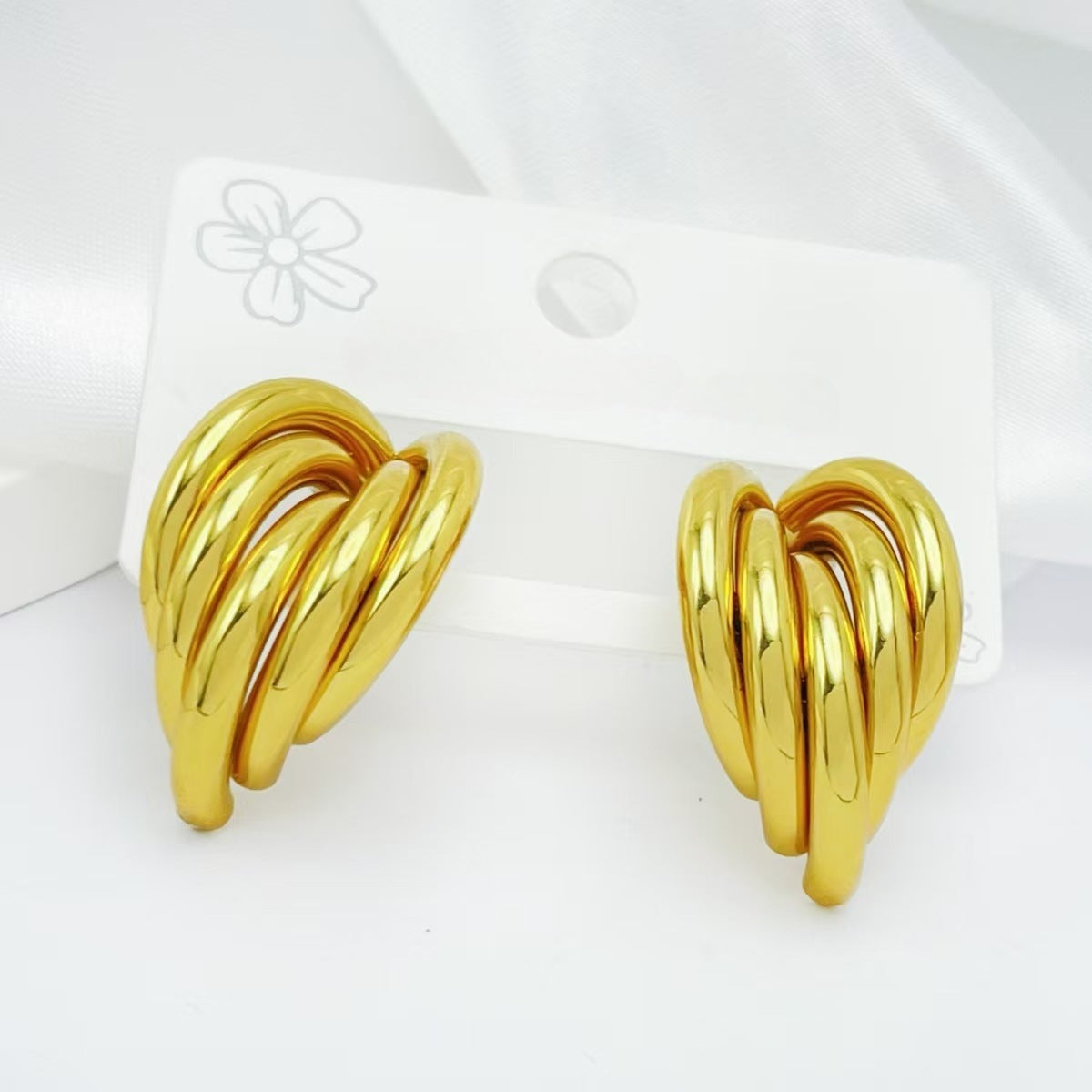 Wholesale Geometric Multi-layer  Titanium Steel  Earrings