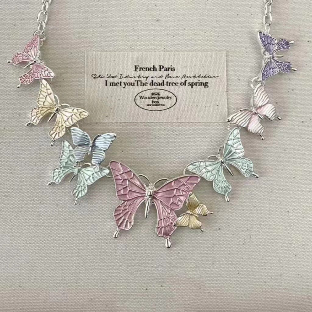 Wholesale Strawberry bubble summer dopamine bow red heart sweet colorful beaded necklace