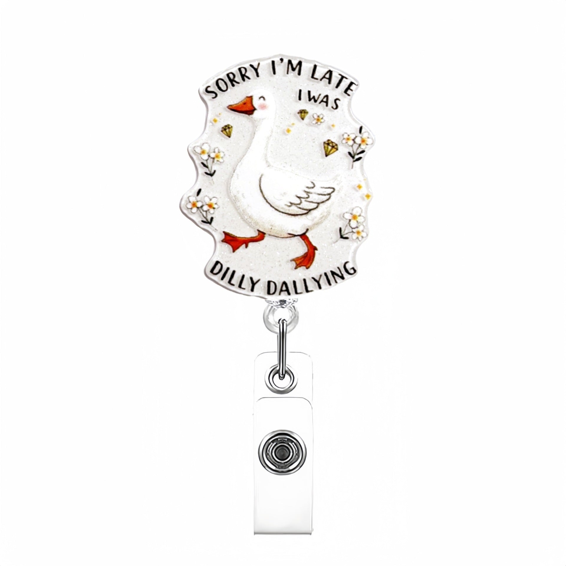 Wholesale Acrylic Animal Cat Goose Badge Reels Keychains