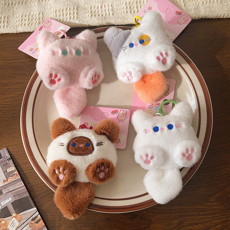 Wholesale Short Plush Cat Keychain DIY Handmade Bag Charm Women S Gift Decorative Boutique Resale