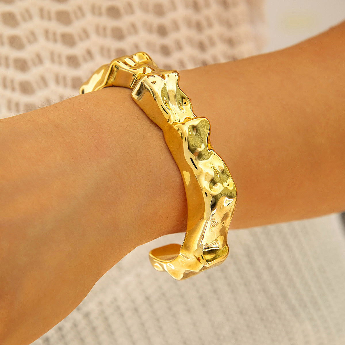 Wholesale  geometric irregular CCB gold and silver bracelet