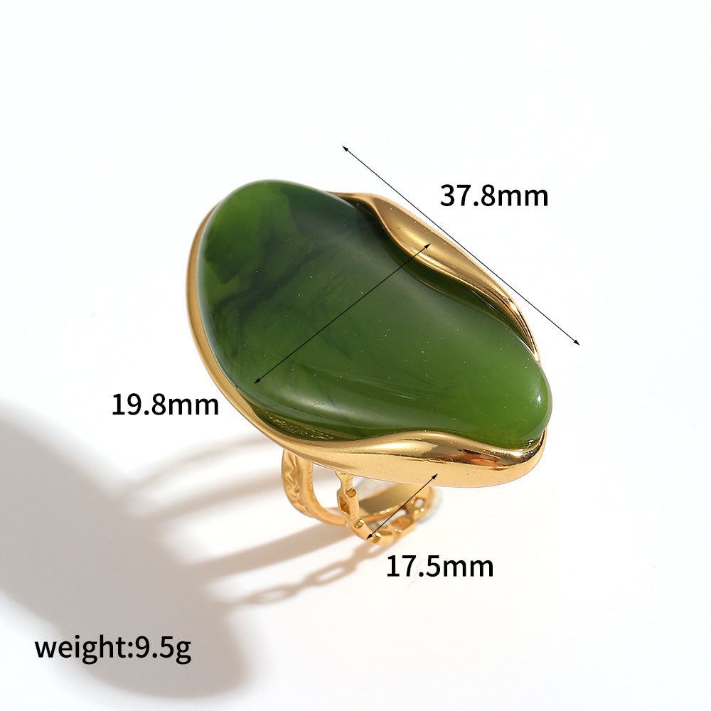 Wholesale Irregular Retro Resin Earrings Gold-Tone Stainless Steel Jewelry Accessory for Resale