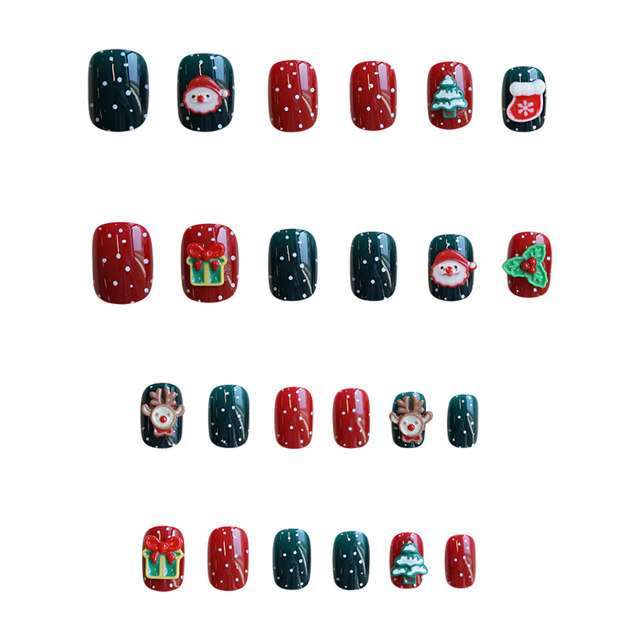 Wholesale 24 Pieces/ box Merry Christmas Nails Kits Nail Stickers