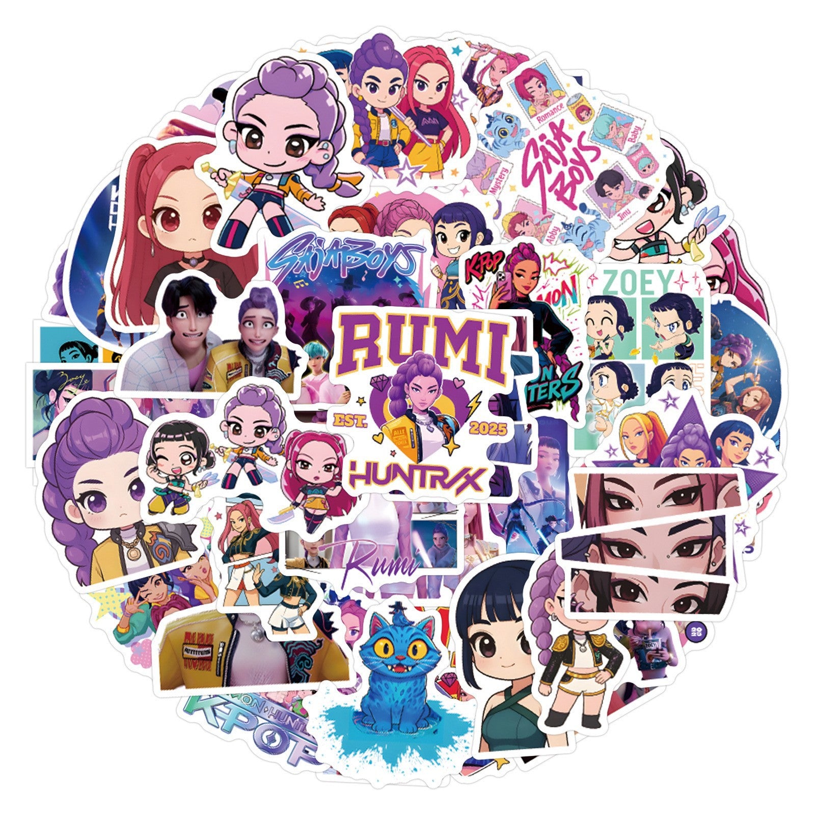 Wholesale 55pcs KPOP stickers DIY waterproof graffiti computer stickers